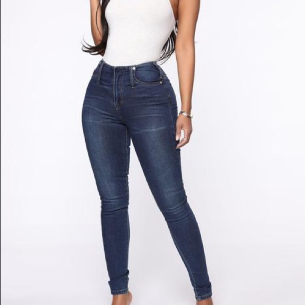 Fashion Nova High Waisted Skinny Jeans Dark Wash